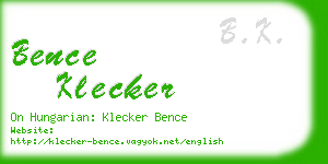 bence klecker business card